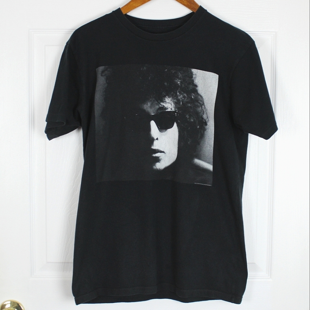 Bob Dylan M Medium Mens Black & White Tee Shirt Rock Band Music